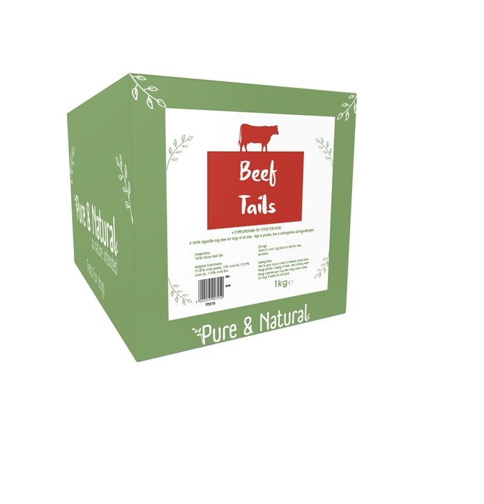 Pure & Natural Beef Tails 1kg Box