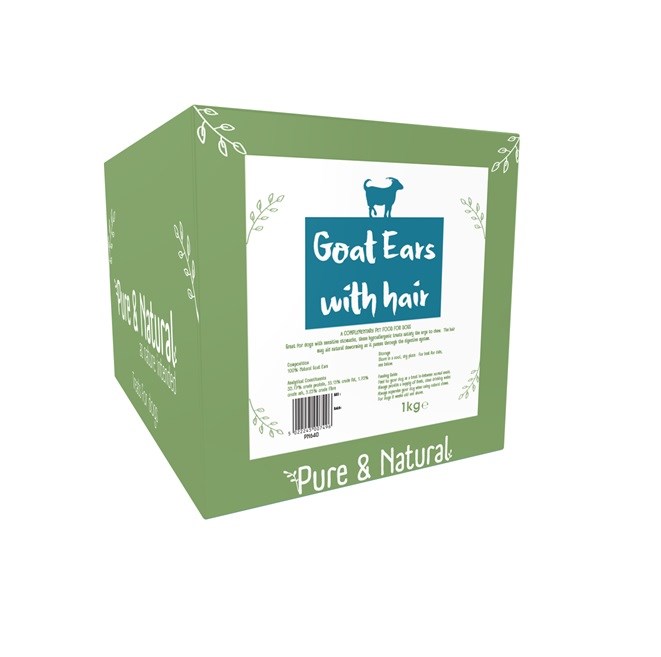 Pure & Natural Goat Ear With Hair 1kg Box