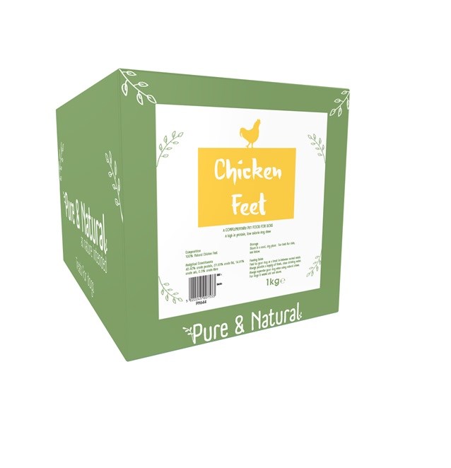 Pure & Natural Chicken Feet 1kg Box