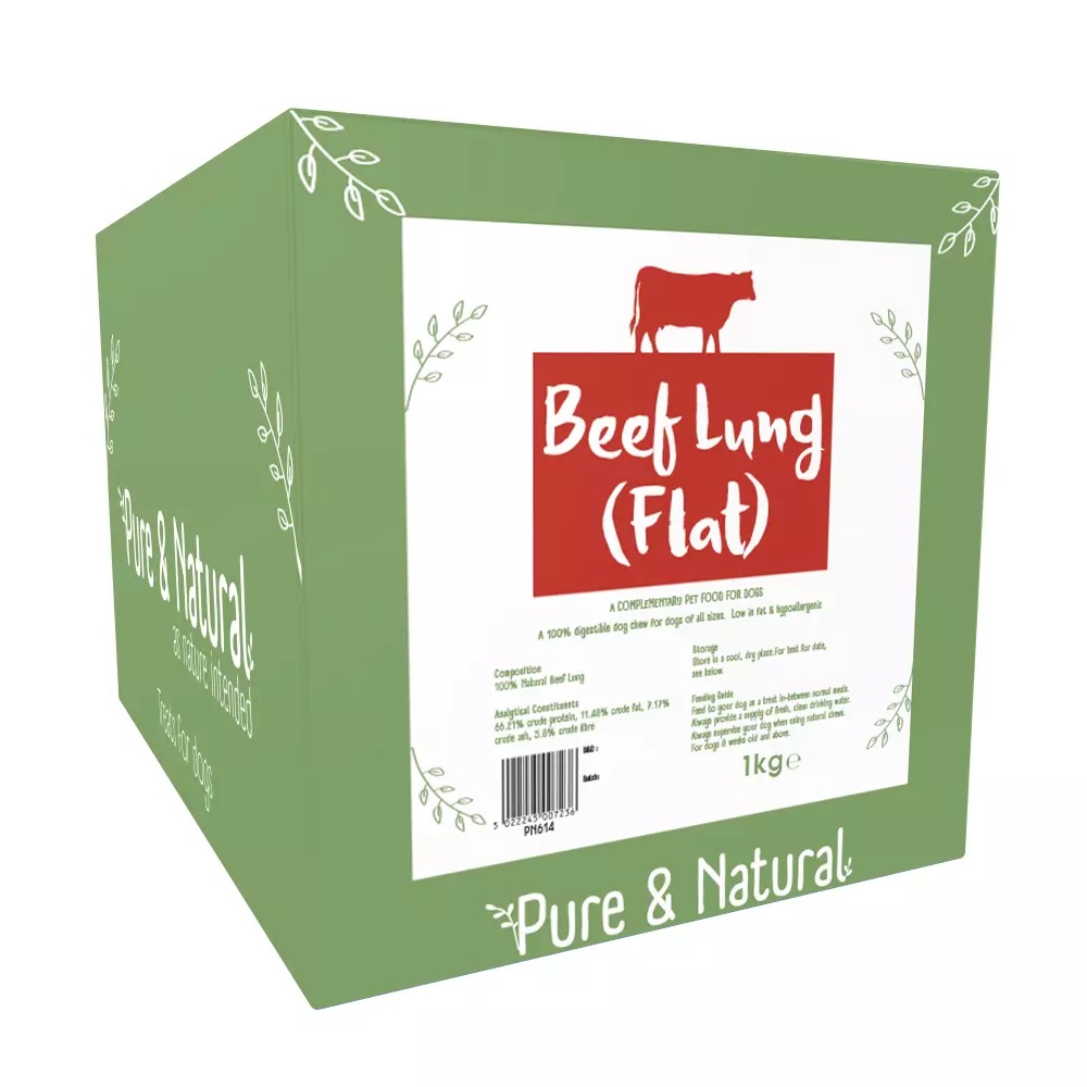 Pure & Natural Beef Lung Flat 1kg Box