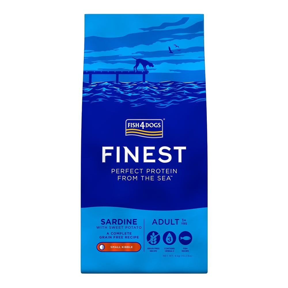 Fish4Dogs Finest Adult Sardine With Sweet Potato Small Kibble 6kg