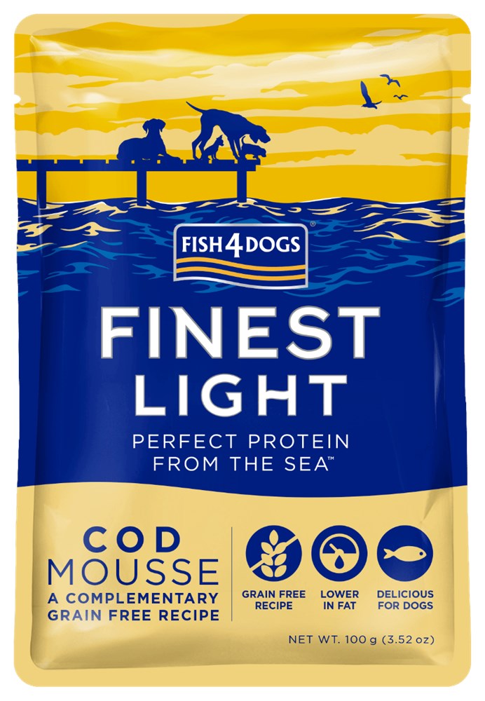 Fish 4 Dogs Finest Light Cod Mousse Pouches 100g x 6