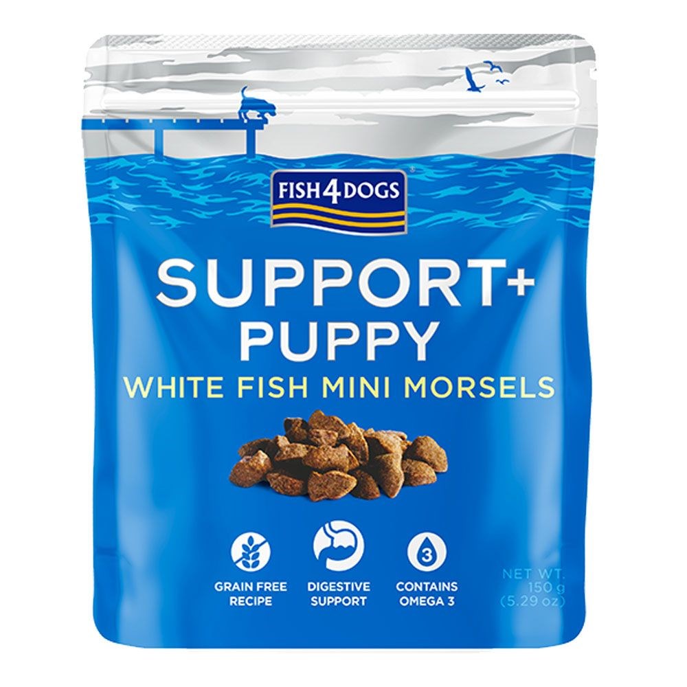 Fish 4 Dogs Support+ Puppy White Fish Morsels Digestion 150g