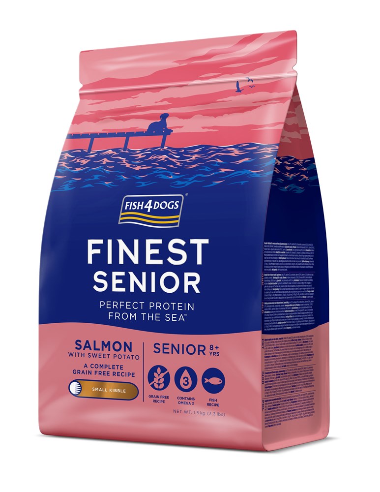 Fish4Dogs Finest Senior Salmon With Sweet Potato (Small Kibble) 1.5kg