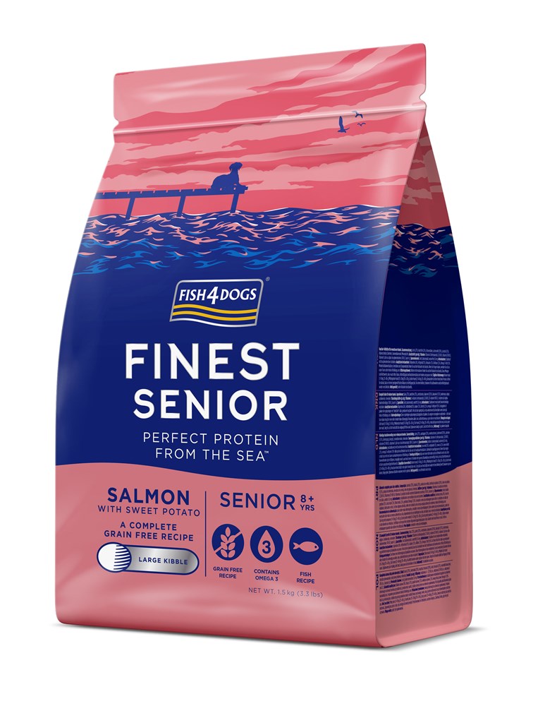 Fish4Dogs Finest Senior Salmon With Sweet Potato (Large Kibble) 1.5kg