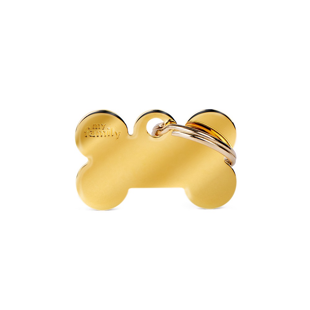 My Family Pet Tag - Gold Bone Small