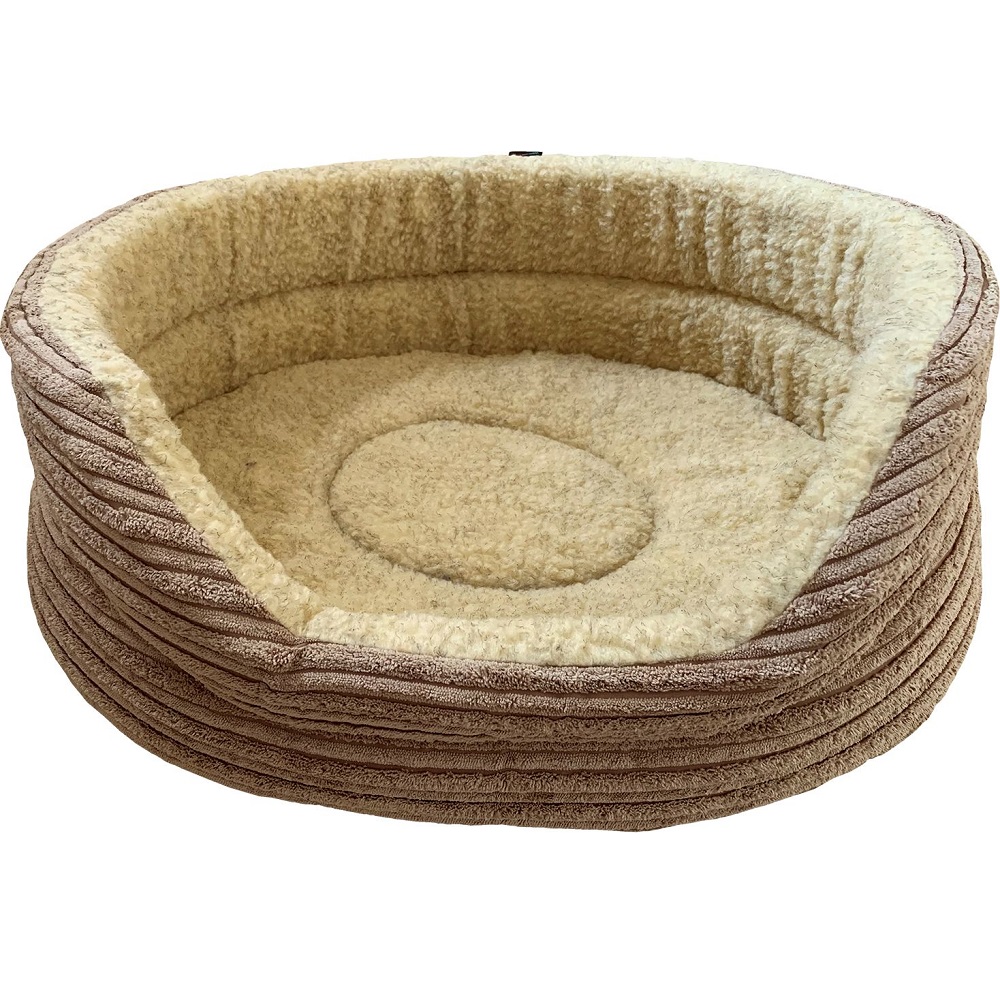 Luxury Jumbo Cord Oval Bed Camel - Medium