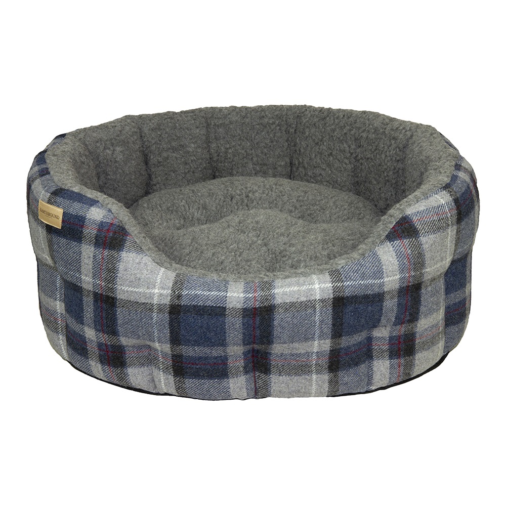 Grey check dog outlet bed