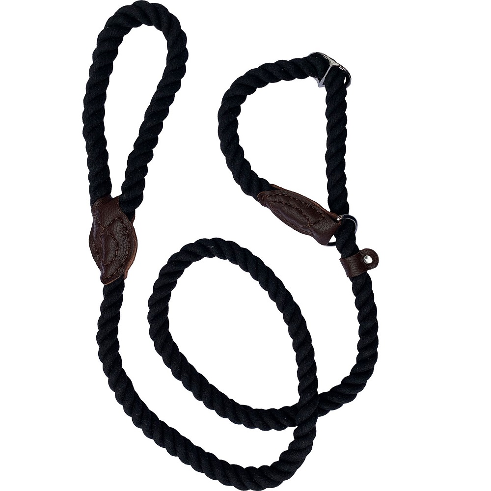 Cotton Slip Rope Lead Black - 15mmx150cm
