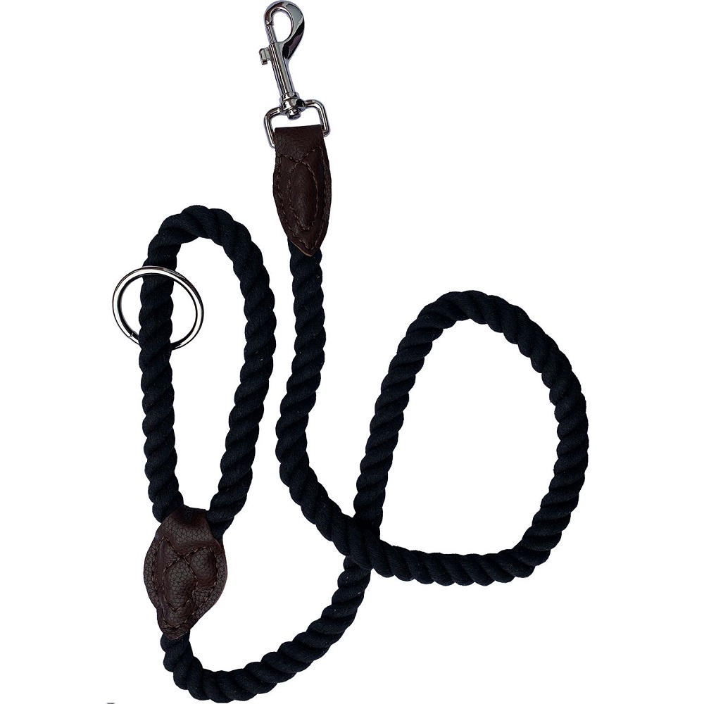 Cotton Rope Trigger Lead Black - 15mmx120cm