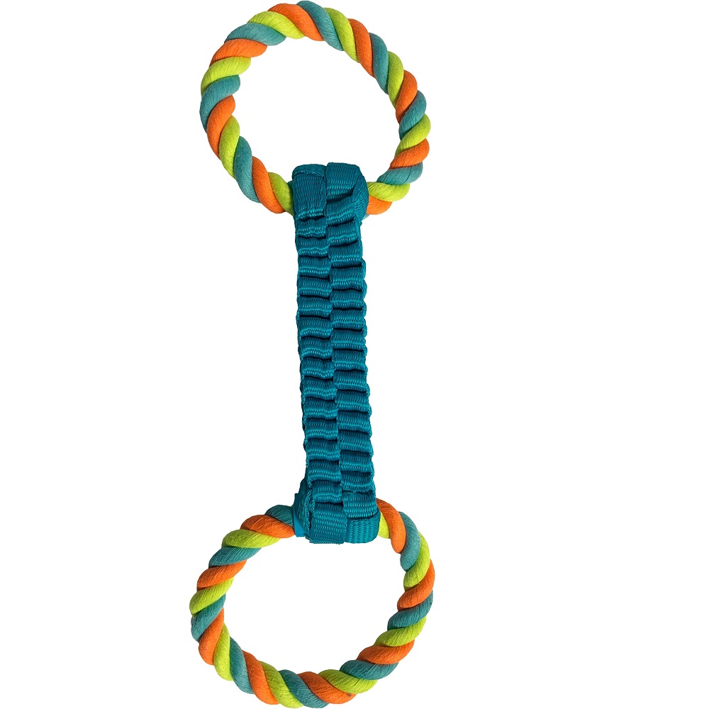 Plaited Rope Toy with Handle (Mixed) - 45cm