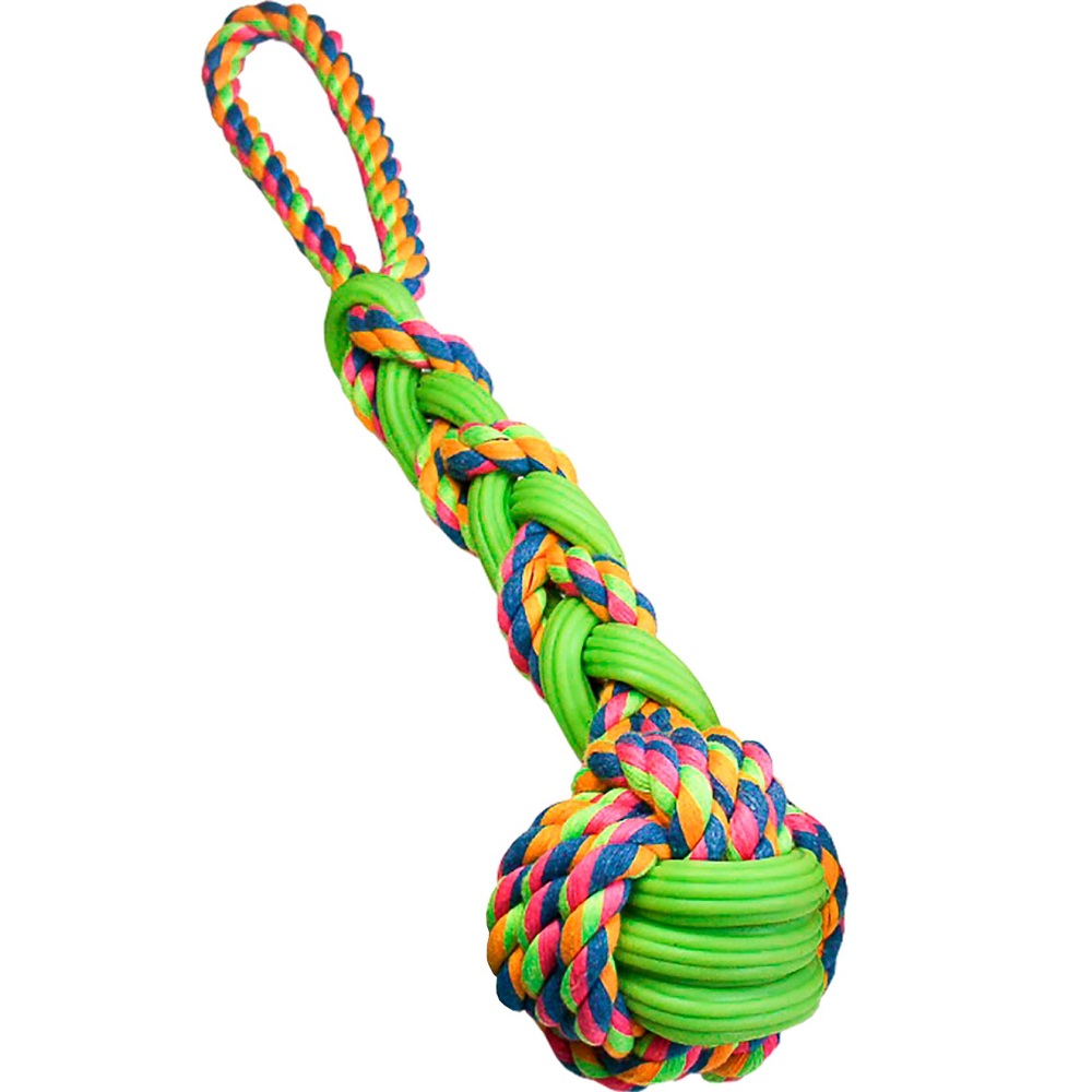 Tough TPR/Rope Interwoven Fist Toy (Mixed) - 38cm