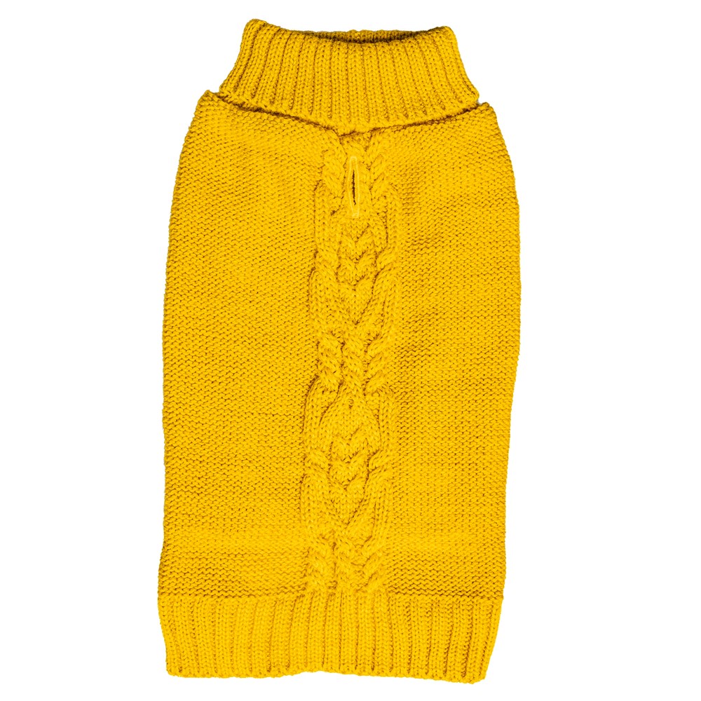 Sotnos Mustard Cable Knit Sweater - X-Small