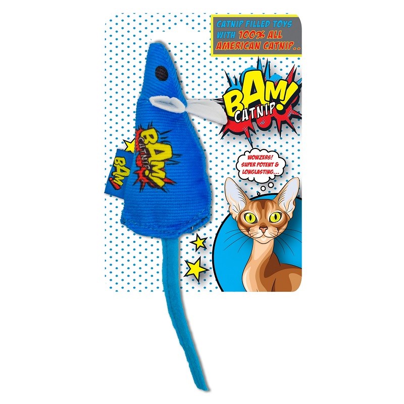 BAM! Catnip Filled Blue Mouse Toy
