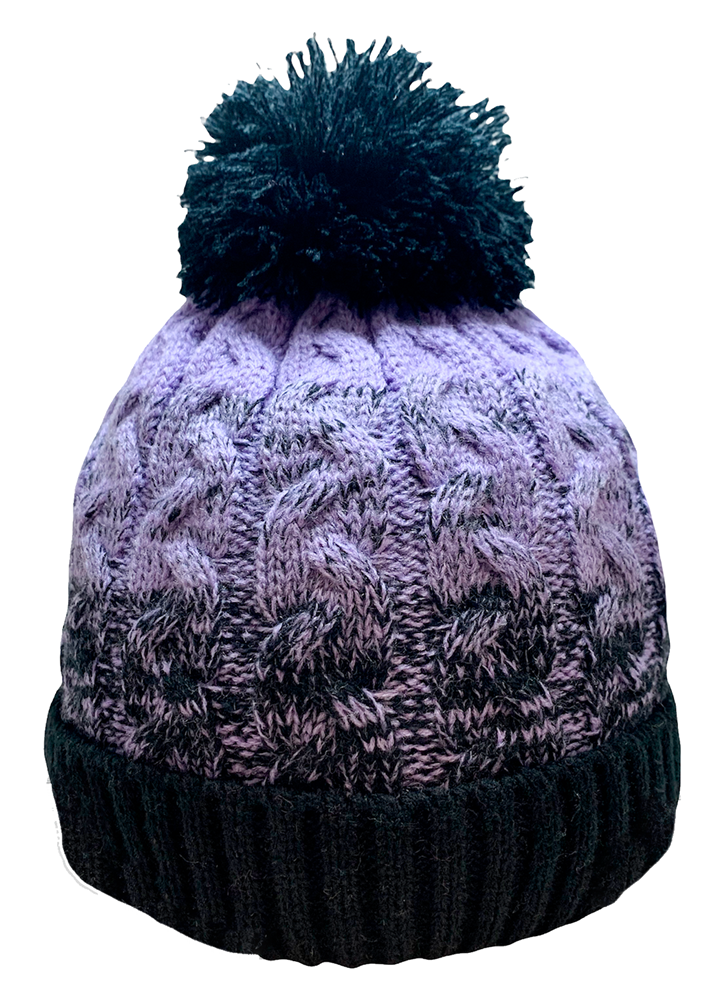 Ladies Waterproof Cable Knit Hat - Lilac