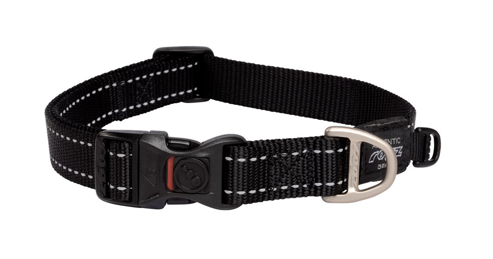 Rogz Classic Collar Black - Medium (26-40cm)