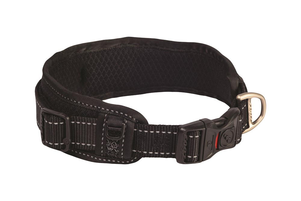 Rogz Classic Padded Collar Black - X-Large (37-54cm)