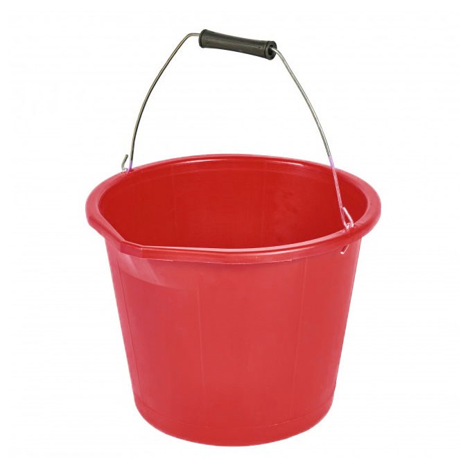 3 gallon stable bucket - red