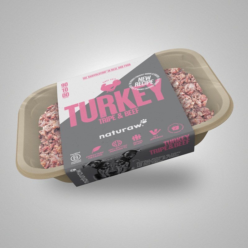 Naturaw Turkey, Tripe & Beef Mince 500g