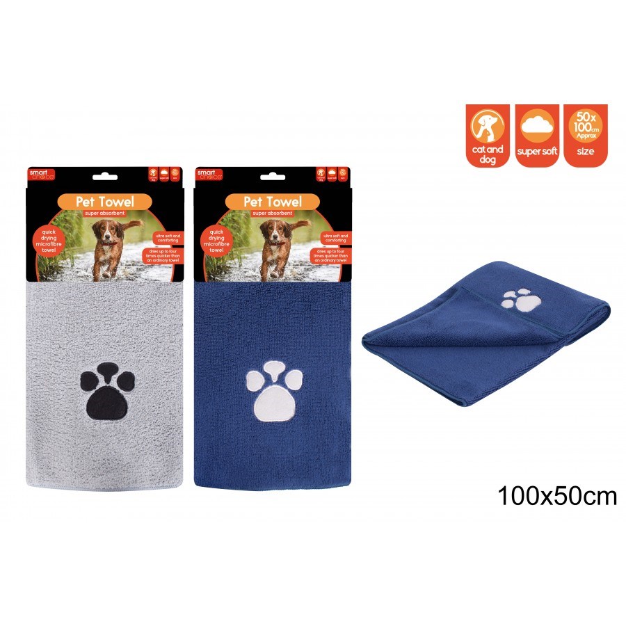 Microfibre Pet Towel 100 x 500cm 2 Colours