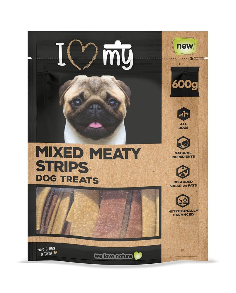 I Love My Pets Mixed Meaty Strips - 600g Bumper Bag