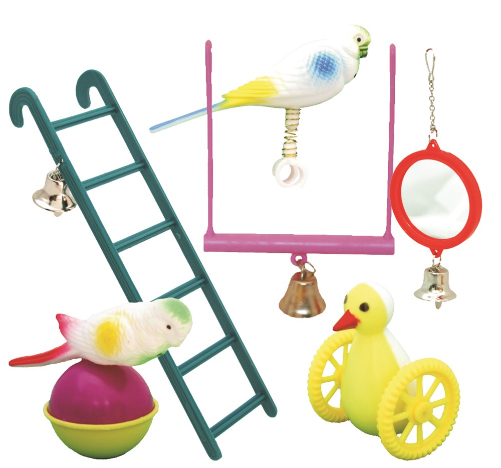 J&S Assorted Plastic Bird Toys