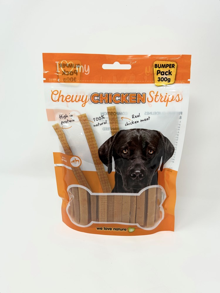 I Love My Pet Chewy Chicken Strips Bumper Pack 300g