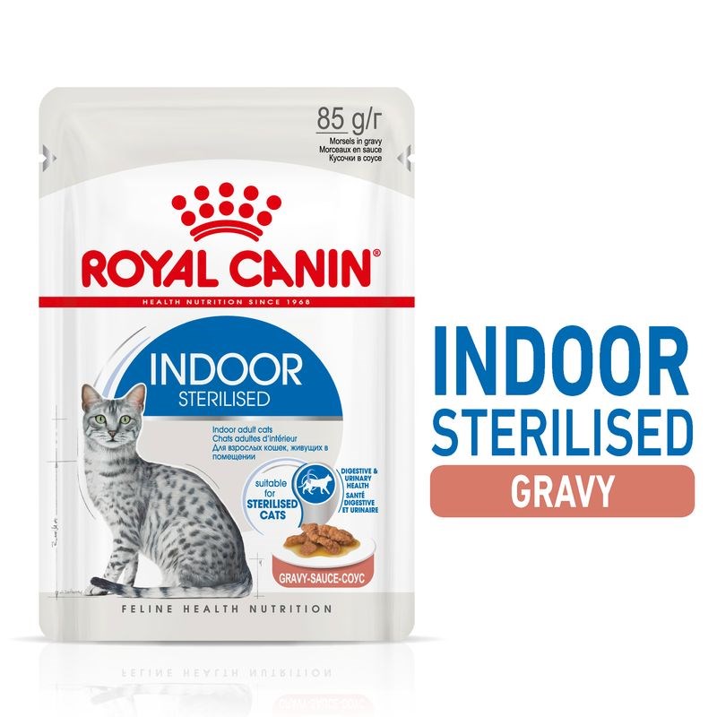Royal Canin Indoor Sterilised Cat Gravy 12 x 85g
