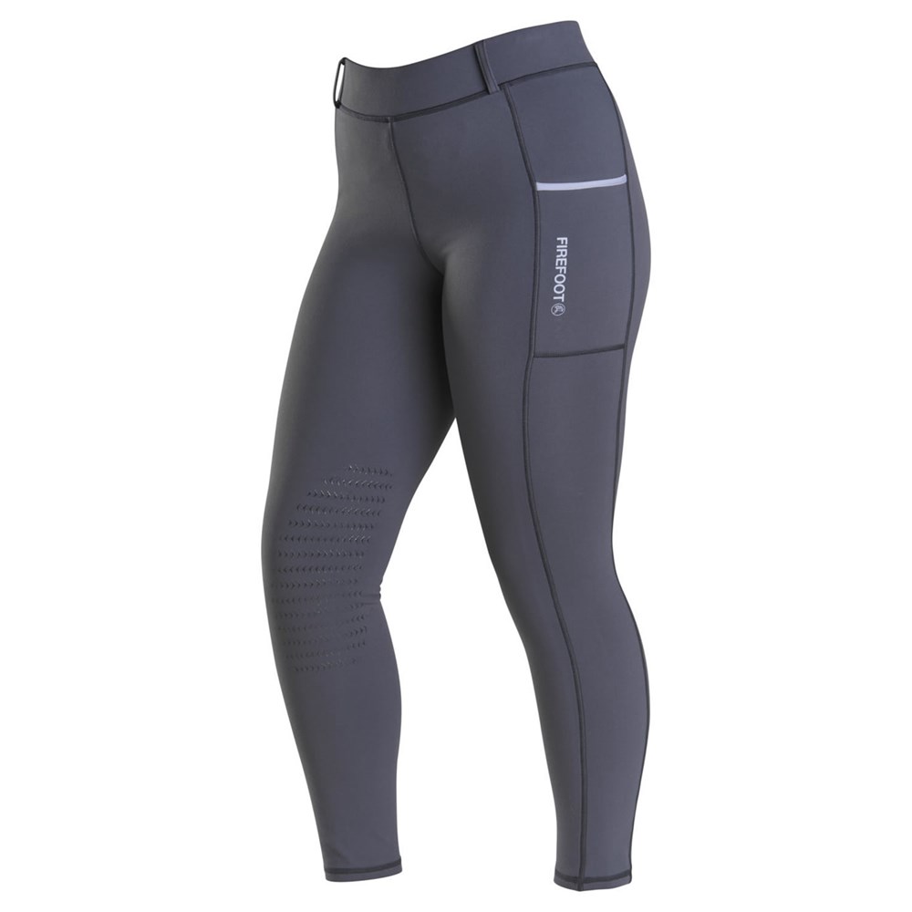 Firefoot Thirsk Fleece Lined Breeches Ladies Charcoal/Impact Blue - 28"