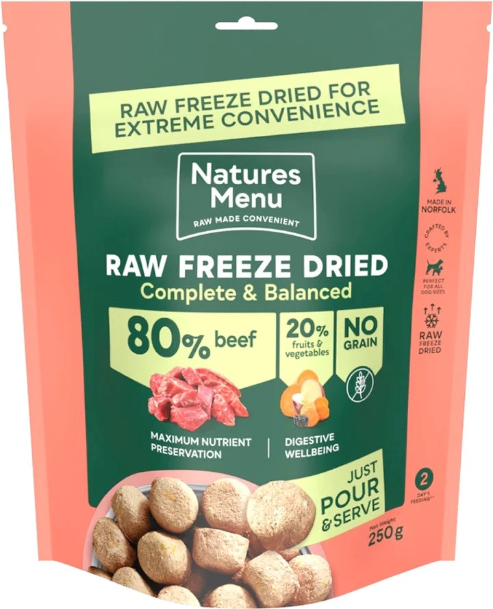 Natures Menu Complete and Balanced 80/20 Beef Raw Freeze Dried 250g