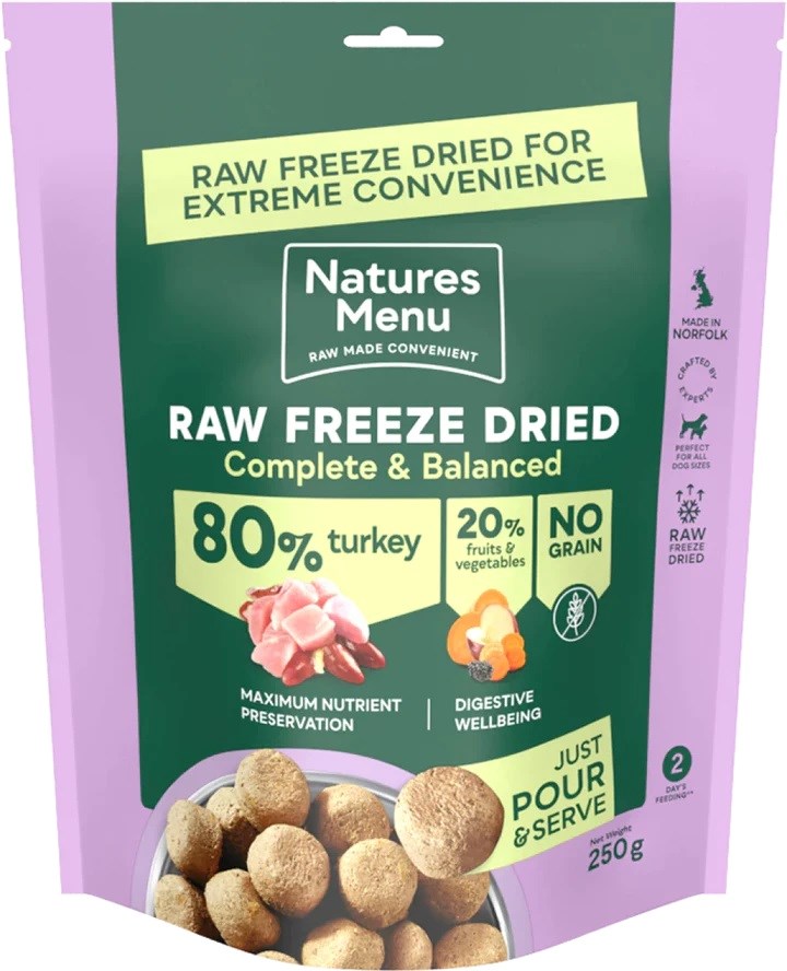 Natures Menu Complete and Balanced 80/20 Turkey Raw Freeze Dried 250g