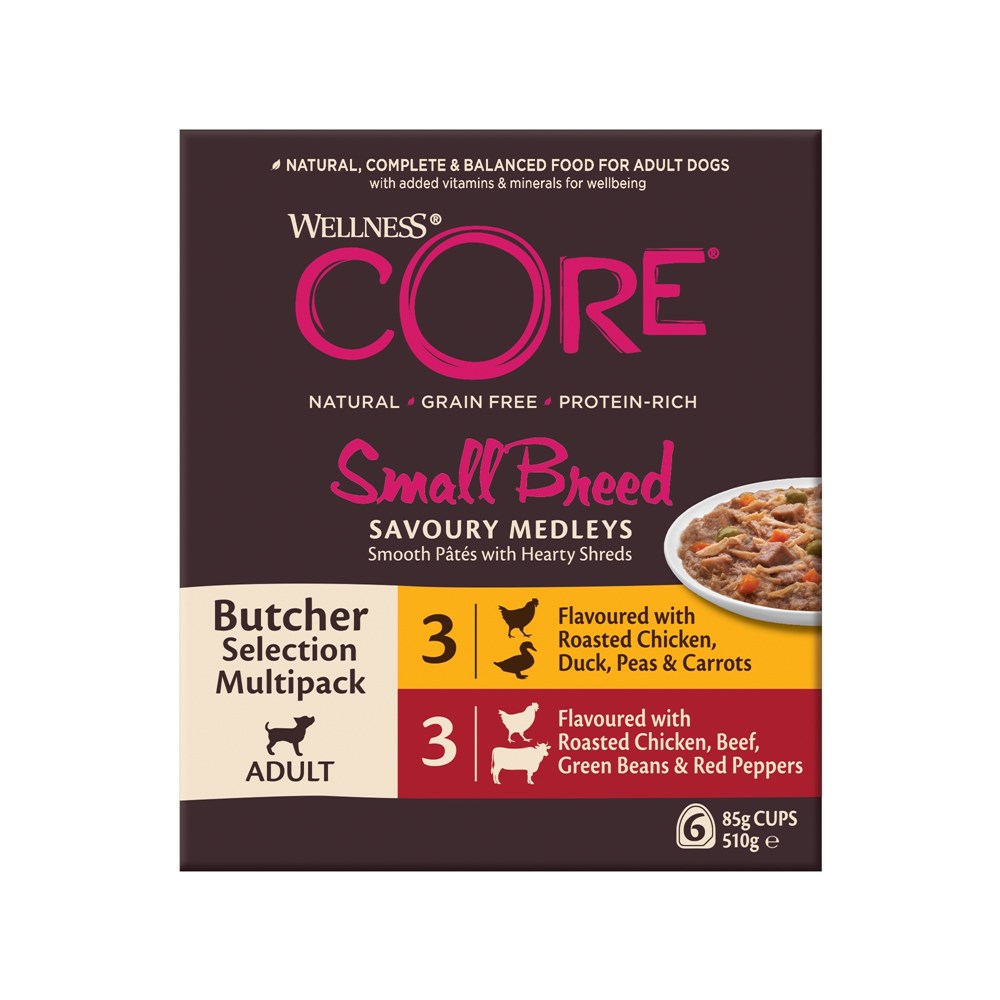 Wellness Core Small Breed Savory Medley Butchers Selection Multipack 6x85g