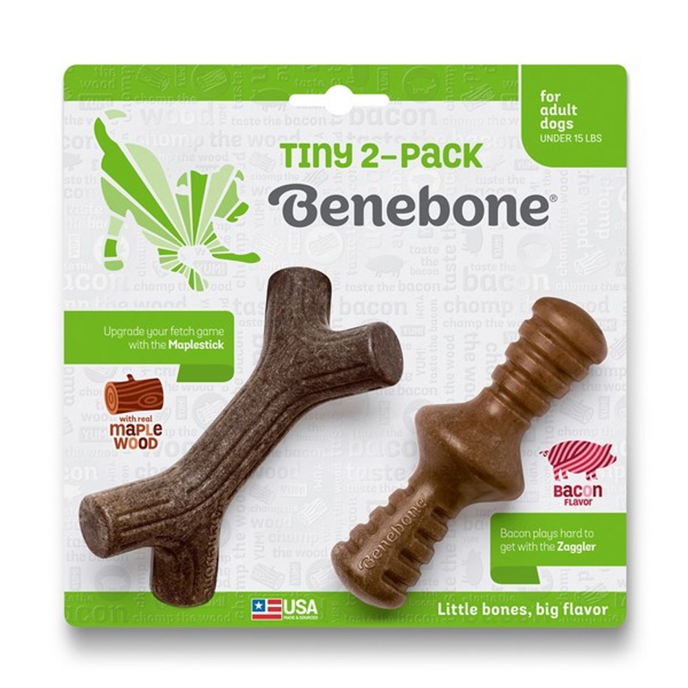 Benebone 2-Pack Maplestick/Zaggler Bacon Tiny