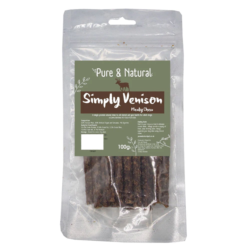 Pure & Natural Meat Sticks Venison 100gm												