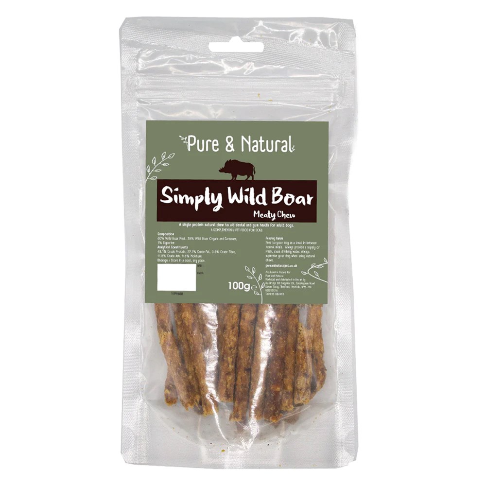 Pure & Natural Meat Sticks Wild Boar 100gm