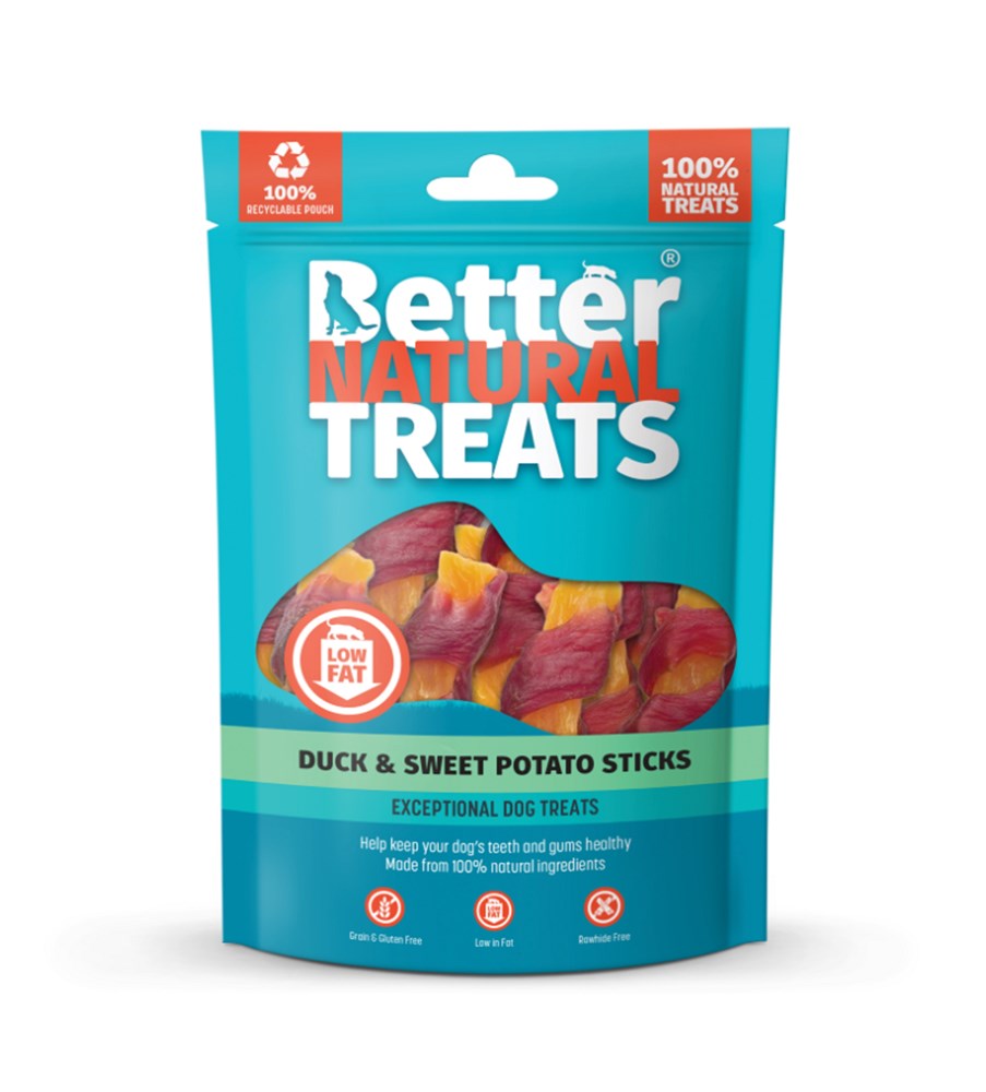 Better Natural Treats Duck & Sweet Potato Sticks 90g