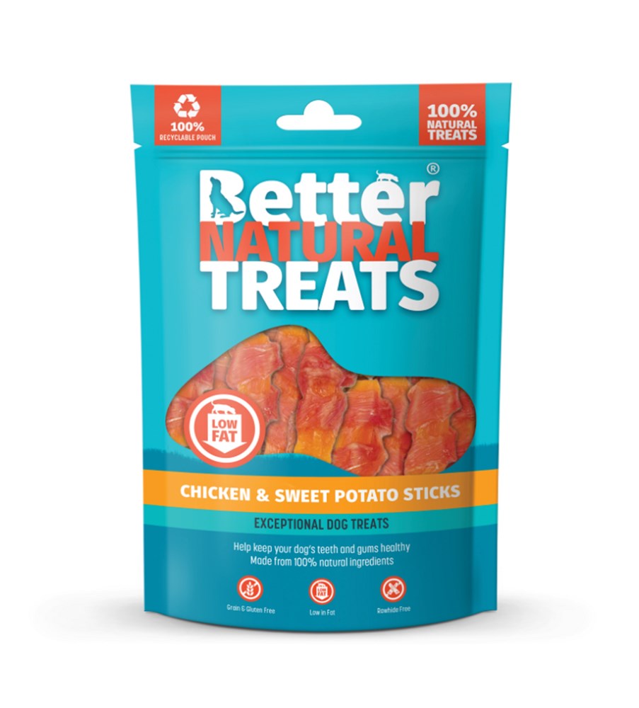 Better Natural Treats Chicken & Sweet Potato Sticks 90g
