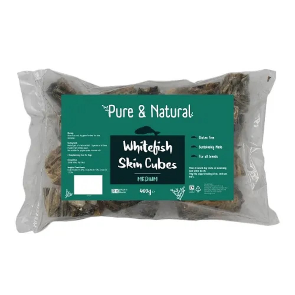 Pure & Natural Whitefish Medium Skin Cubes 400g
