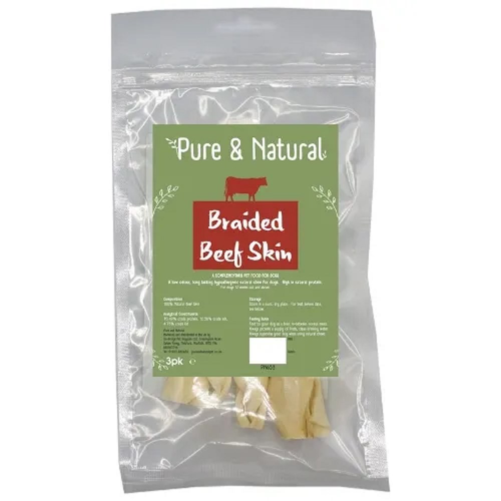 Pure & Natural Braided Beef Skin 3pk