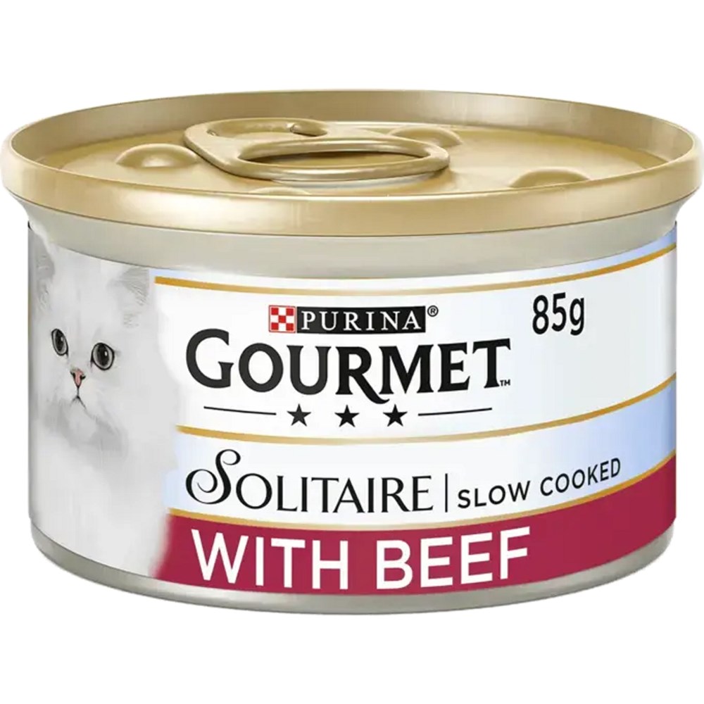 Gourmet Solitaire Cat Food with Beef 85g