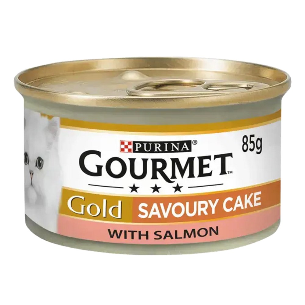 Gourmet Gold Tinned Cat Food Savoury Cake Salmon 85g