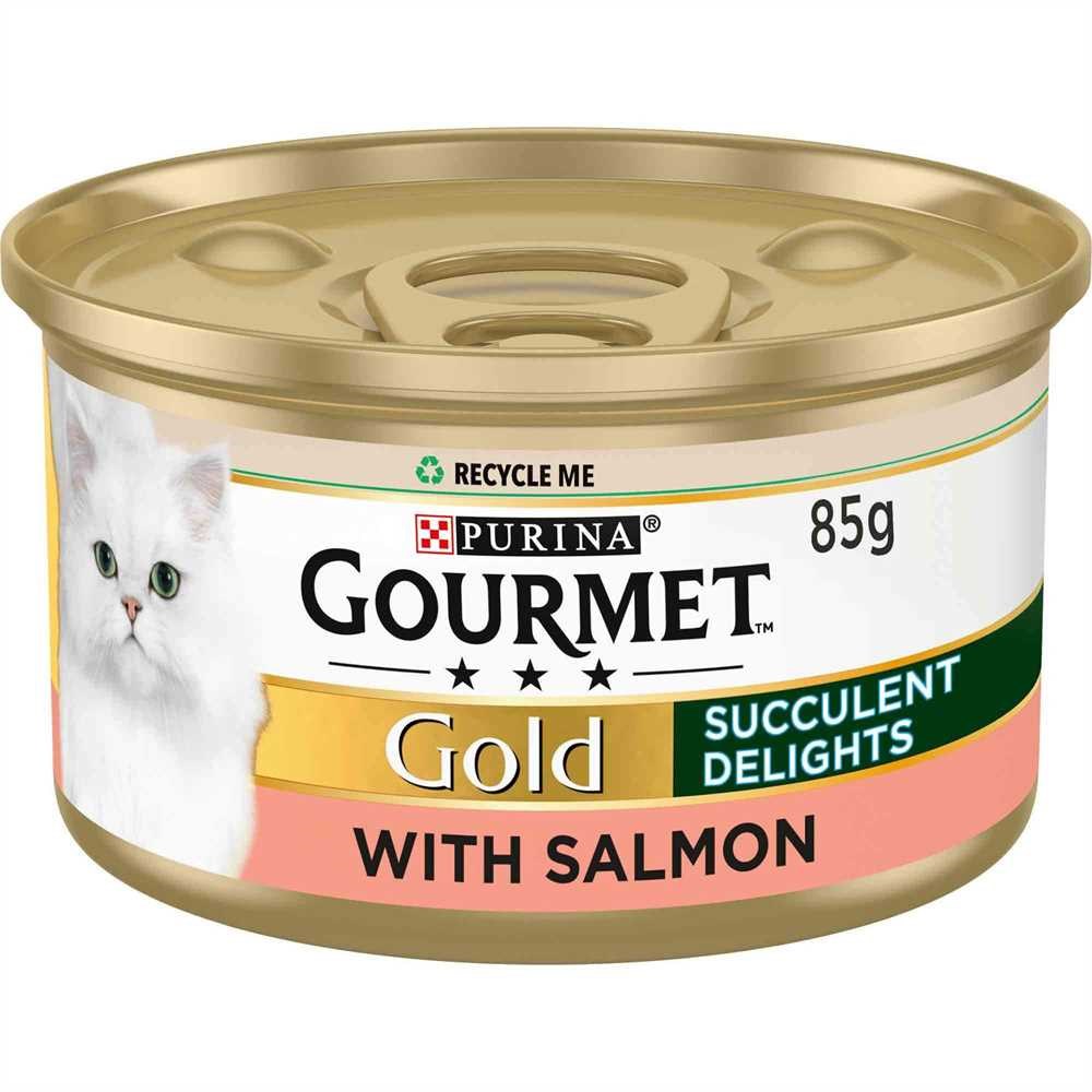 Gourmet Gold Succulent Delights Adult Wet Cat Food Salmon 12x85g