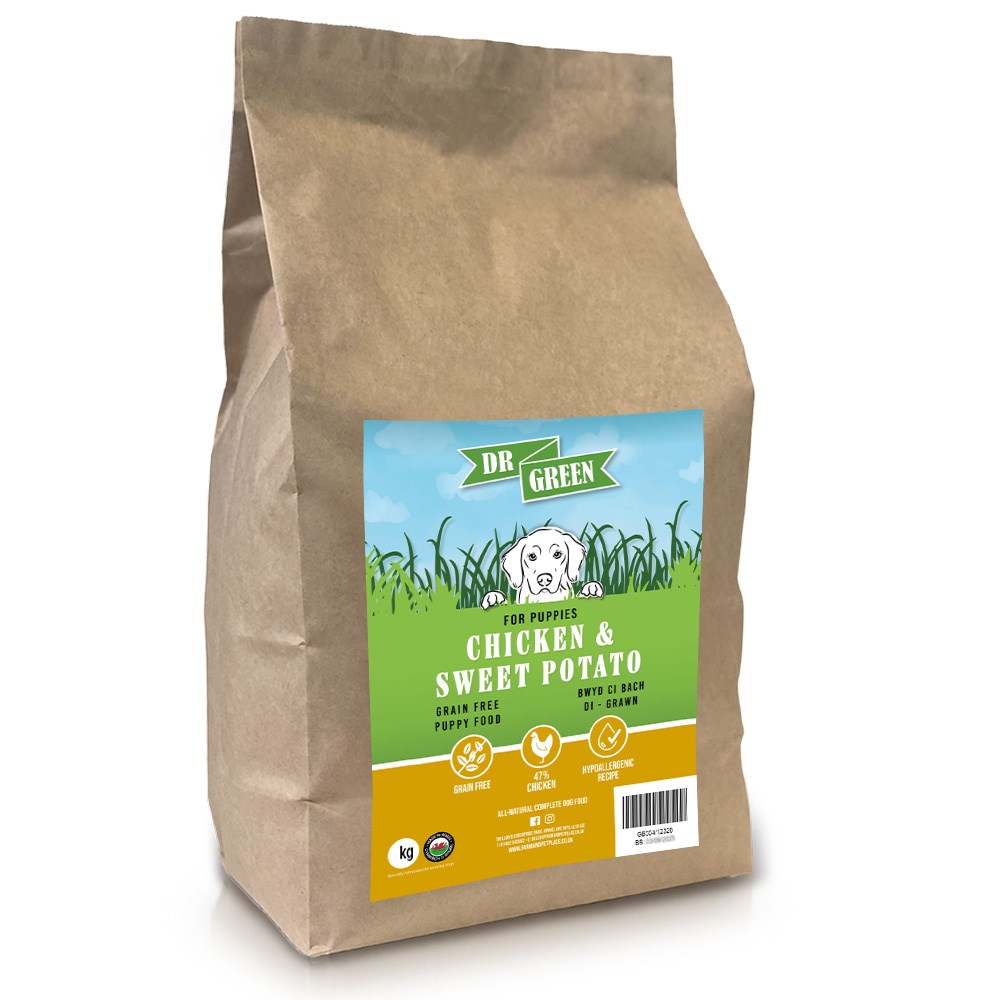 Dr Green Grain Free Puppy Chicken and Sweet Potato Dog Food 2kg