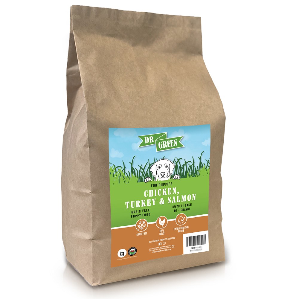 Dr Green Grain Free Chicken,Turkey & Salmon Puppy Dog Food 2kg