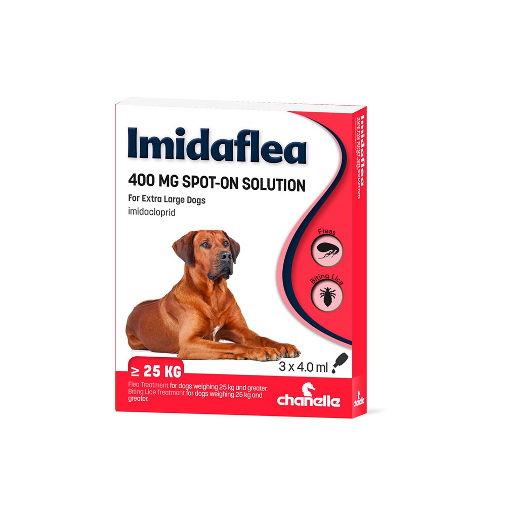 Chanelle Imidaflea 400mg Spot-On for Extra Large Dogs over 25kg - 3 Pipettes