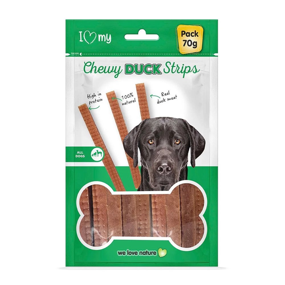 I Love My Pet Chewy Duck Strips 70g