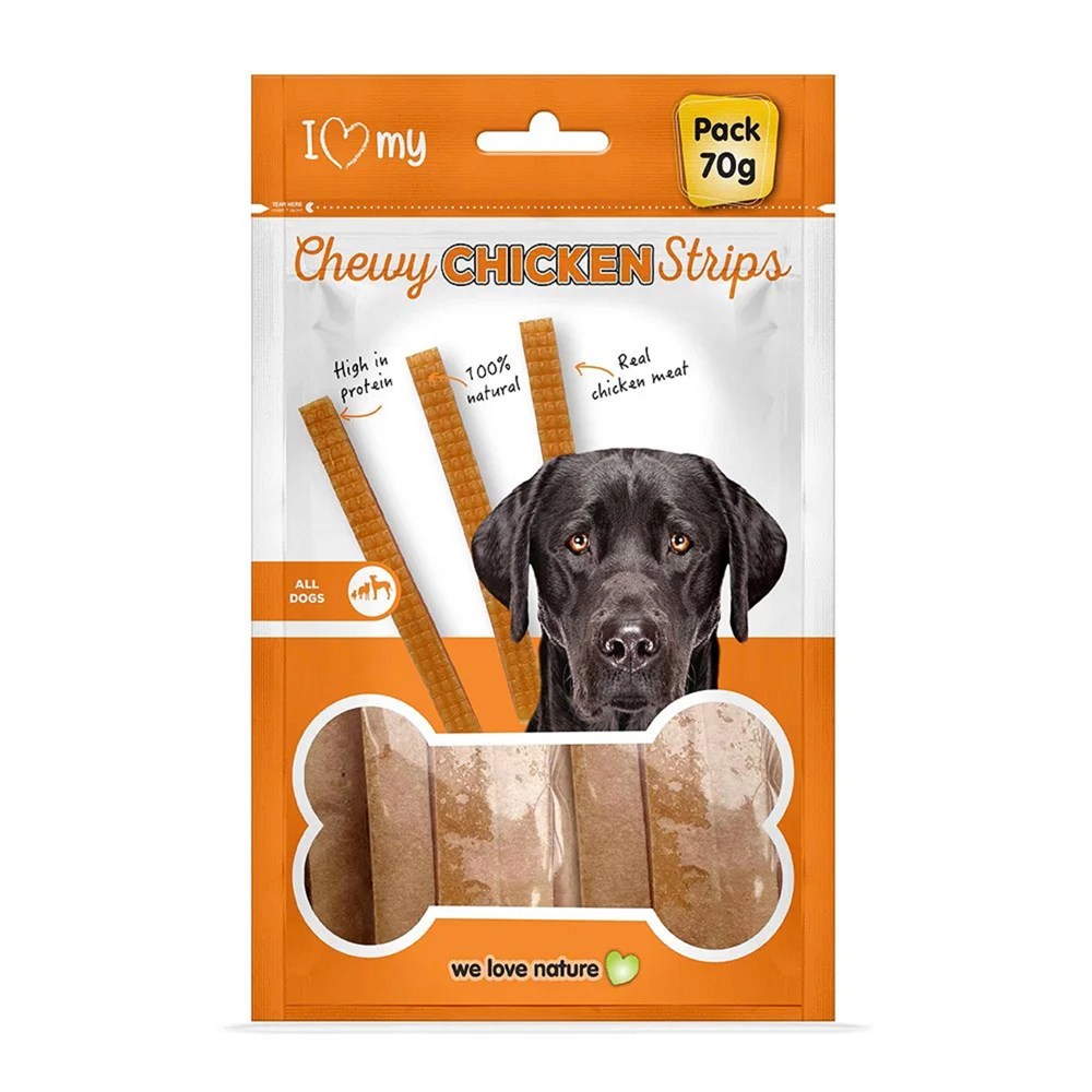 I Love My Pet Chewy Chicken Strips 70g