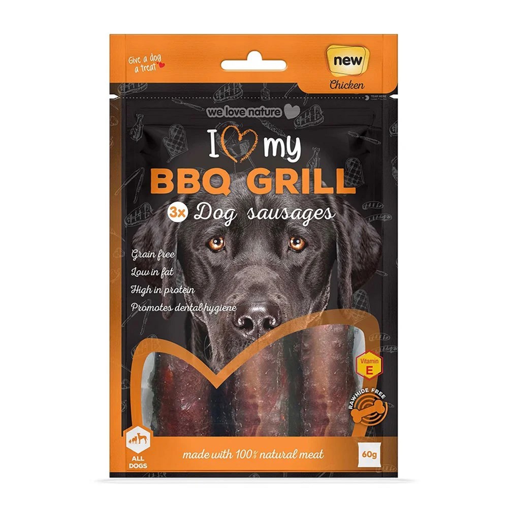 I Love My Pets BBQ Grill Chicken Sausage 3 Pack