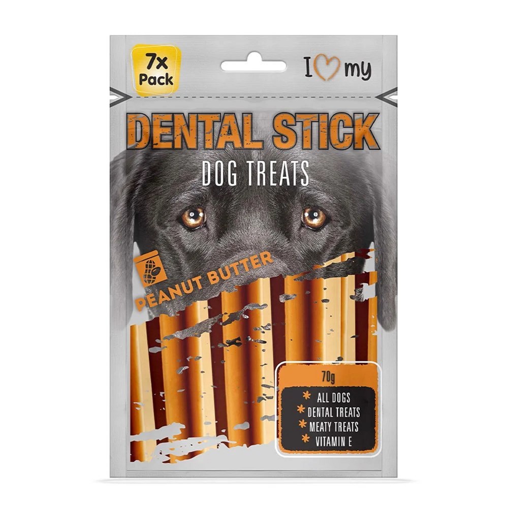 I Love My Pets Dental Sticks Peanut Butter 70g