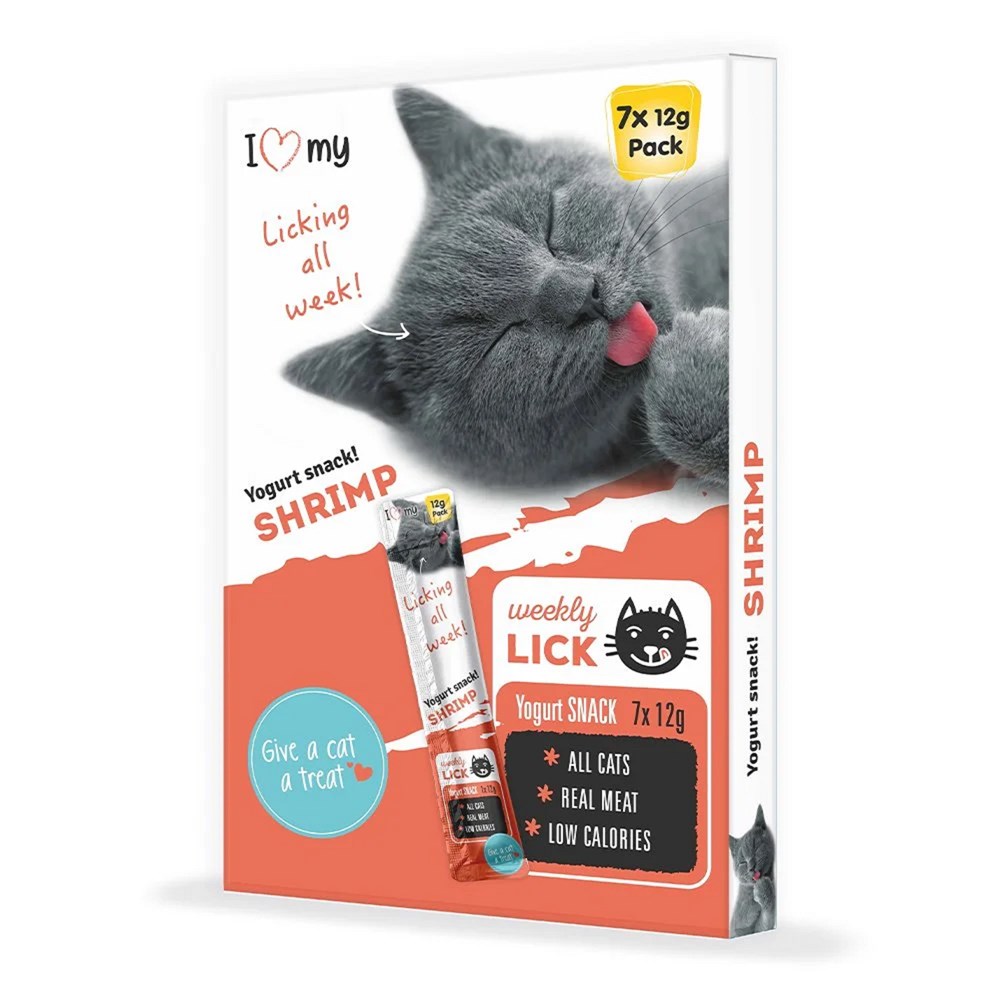 I Love My Pets Cat Yogurt Snack Shrimp 7x12g